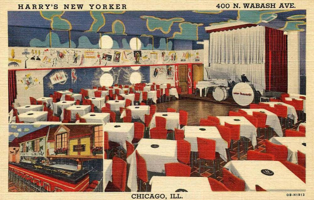 A POSTCARD - CHICAGO - HARRY'S NEW YORKER - 400 N WABASH - DINING ROOM AND DANCE FLOOR - ONLY THREE FLOOR NIGHT CLUB IN THE WORLD - FOUR FLOOR SHOWS NIGHTLY - ELEVATING STAGE - 1940s